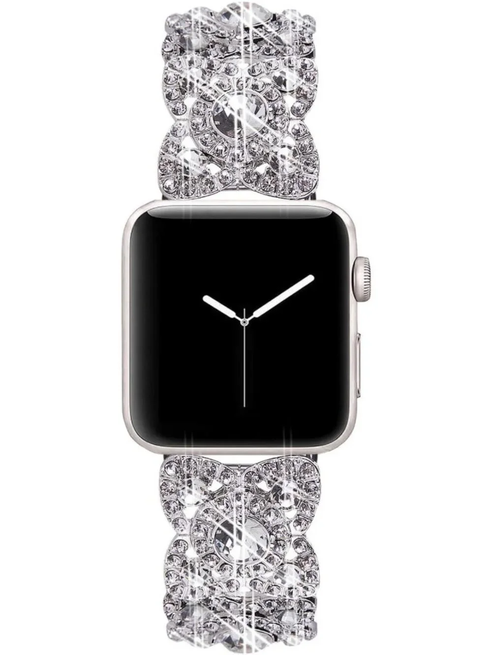 Sparkling Rhinestone Apple Watch Band 38-49mm, Stylish Metal Bracelet for Women